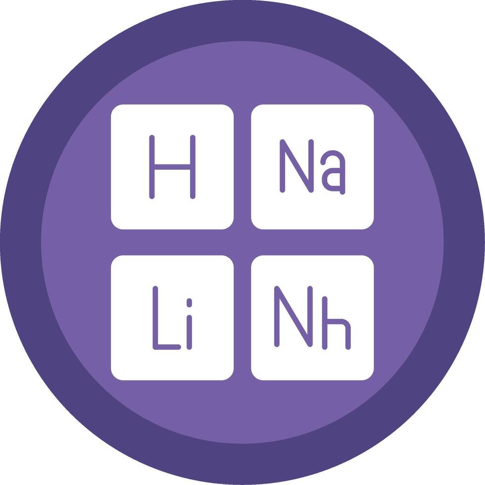 periodisk tabell glyf mång cirkel ikon vektor