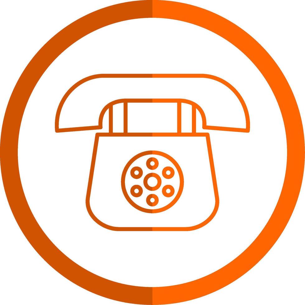 Telefon Linie Orange Kreis Symbol vektor