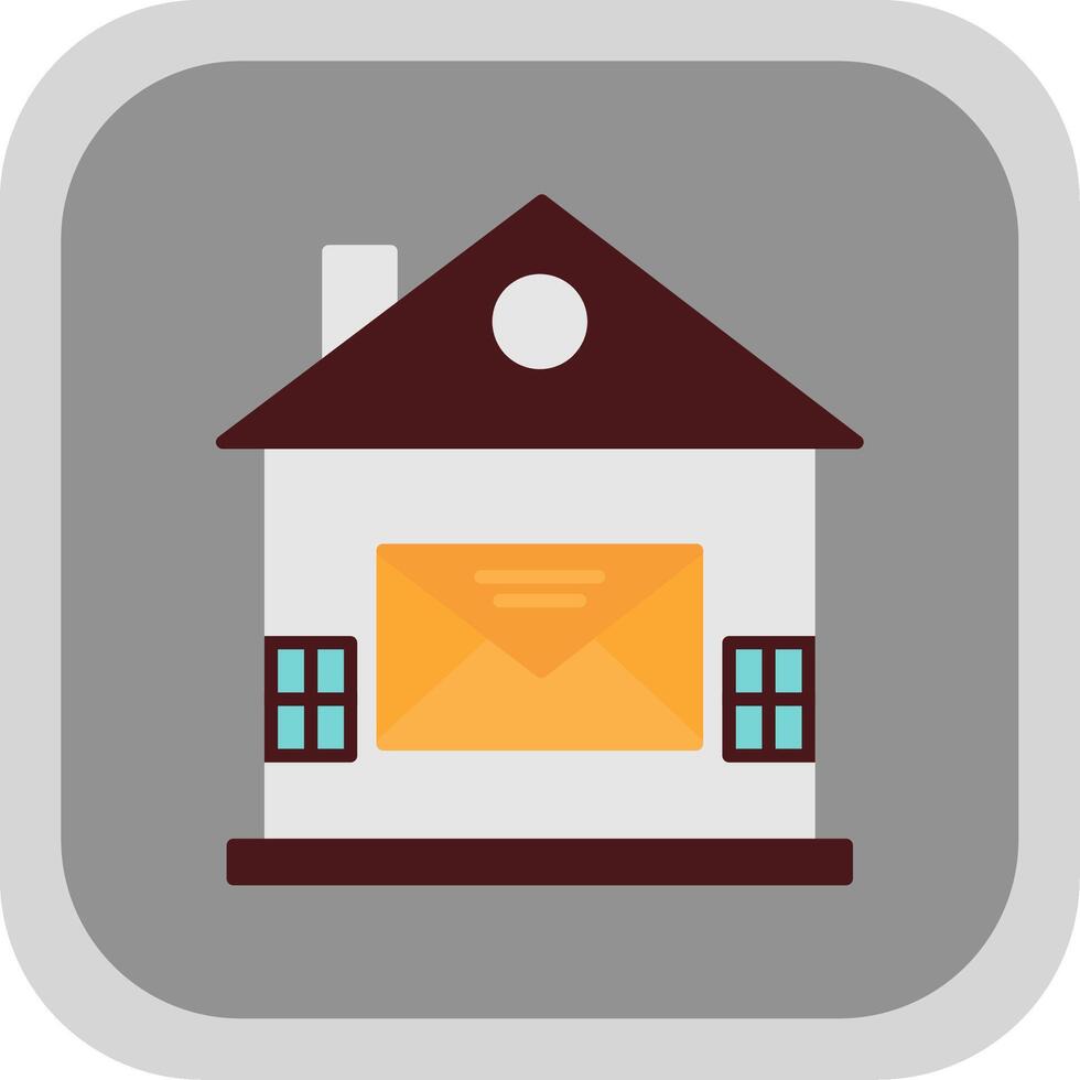 Haus Mail eben runden Ecke Symbol vektor