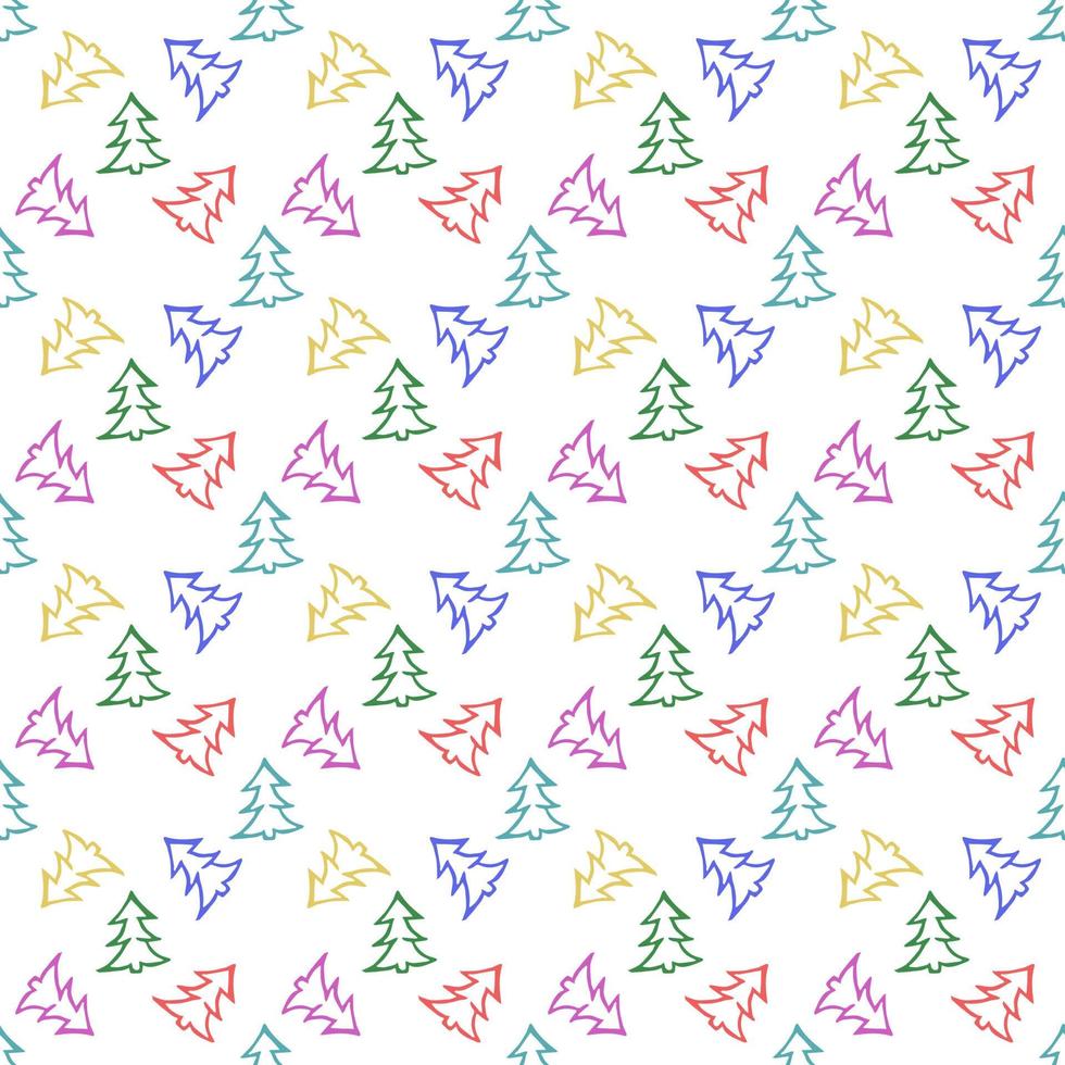 nahtloses Muster mit bunten Weihnachtsbäumen vektor