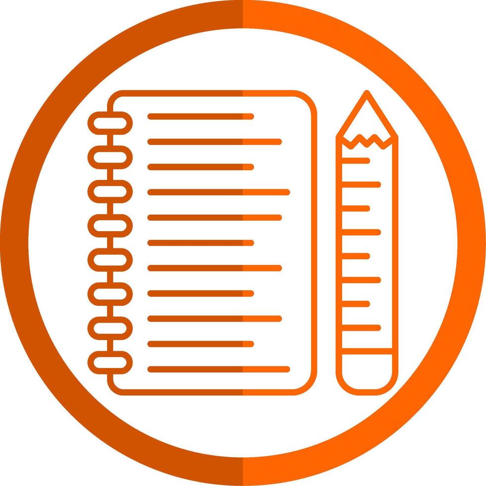 anteckningar linje orange cirkel ikon vektor