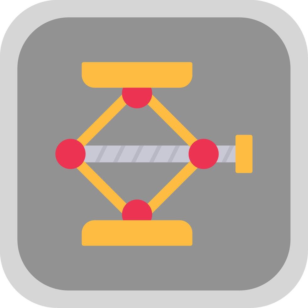skruva domkraft platt runda hörn ikon vektor