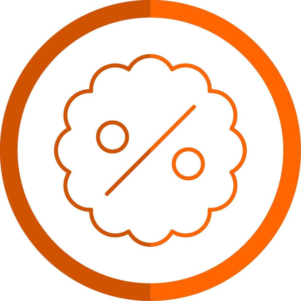rabatt linje orange cirkel ikon vektor