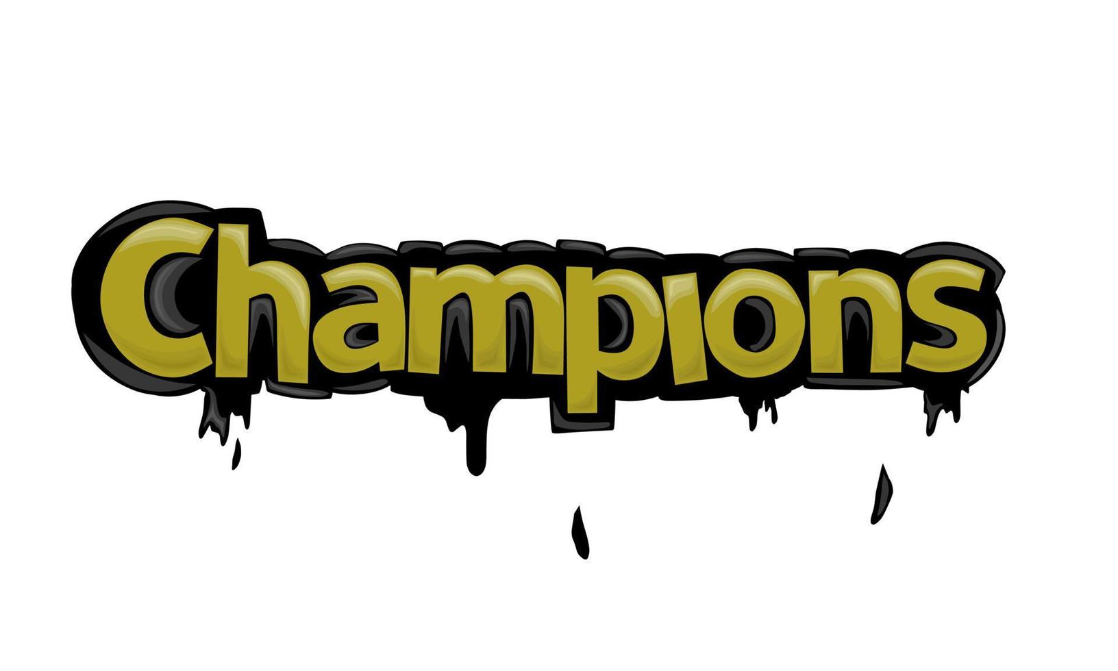 Champion schreiben Graffiti-Design auf weißem Hintergrund vektor