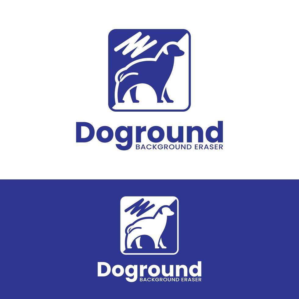 Hund Tier Hintergrund Radiergummi Entferner Logo-Design-Vorlage vektor