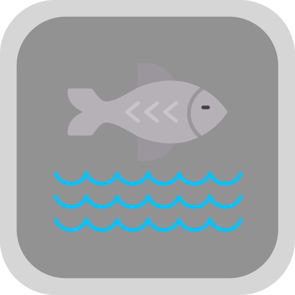 Fisch eben runden Ecke Symbol vektor