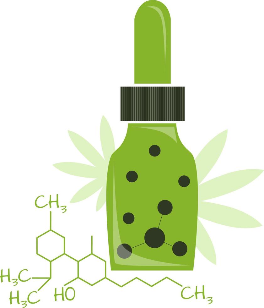 Vektor-Illustration von Canabidiol-Öl-Flasche vektor