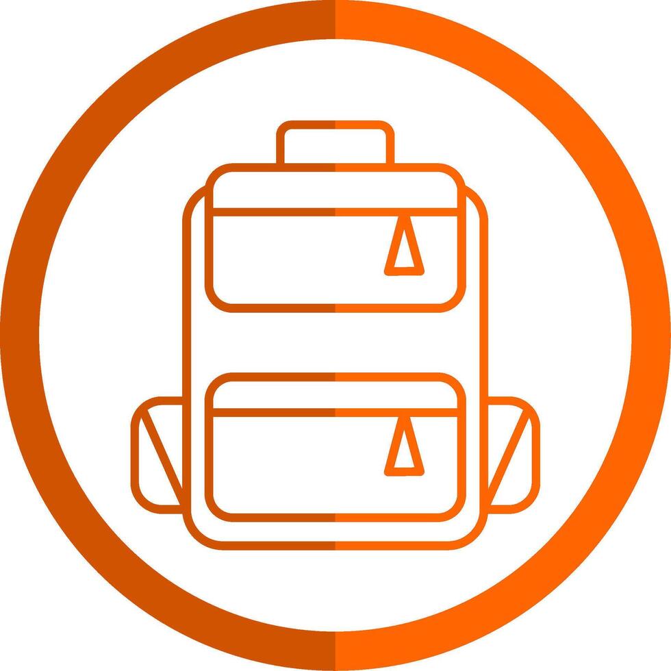 Rucksack Linie Orange Kreis Symbol vektor