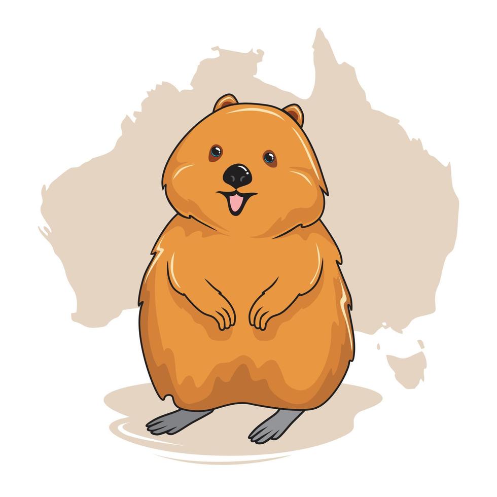 Quokka-Cartoon-Illustration isoliert vektor