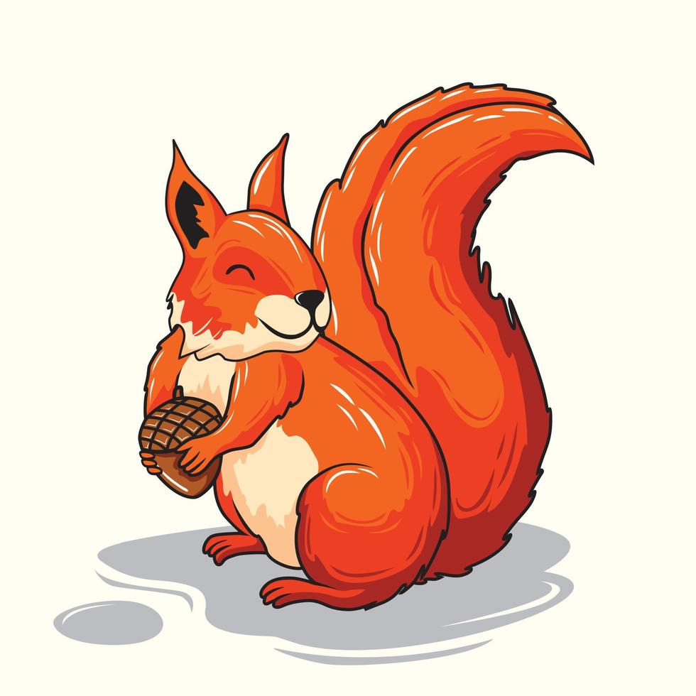 Eichhörnchen-Cartoon-Illustration isoliert vektor