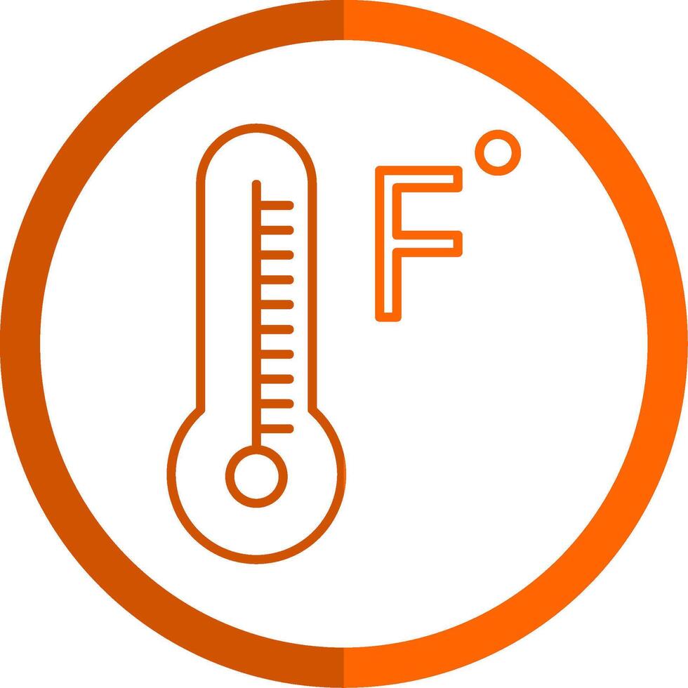 Fahrenheit Grad Linie Orange Kreis Symbol vektor