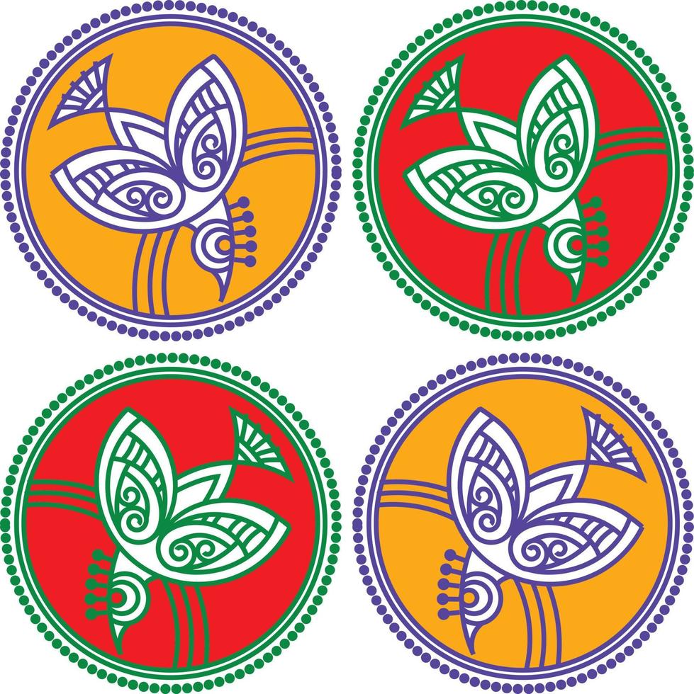 indiska traditionella och kulturella rangoli, alpona, kolam eller paisley vektor linjekonst. bengal konst Indien. för textiltryck, logotyp, tapeter