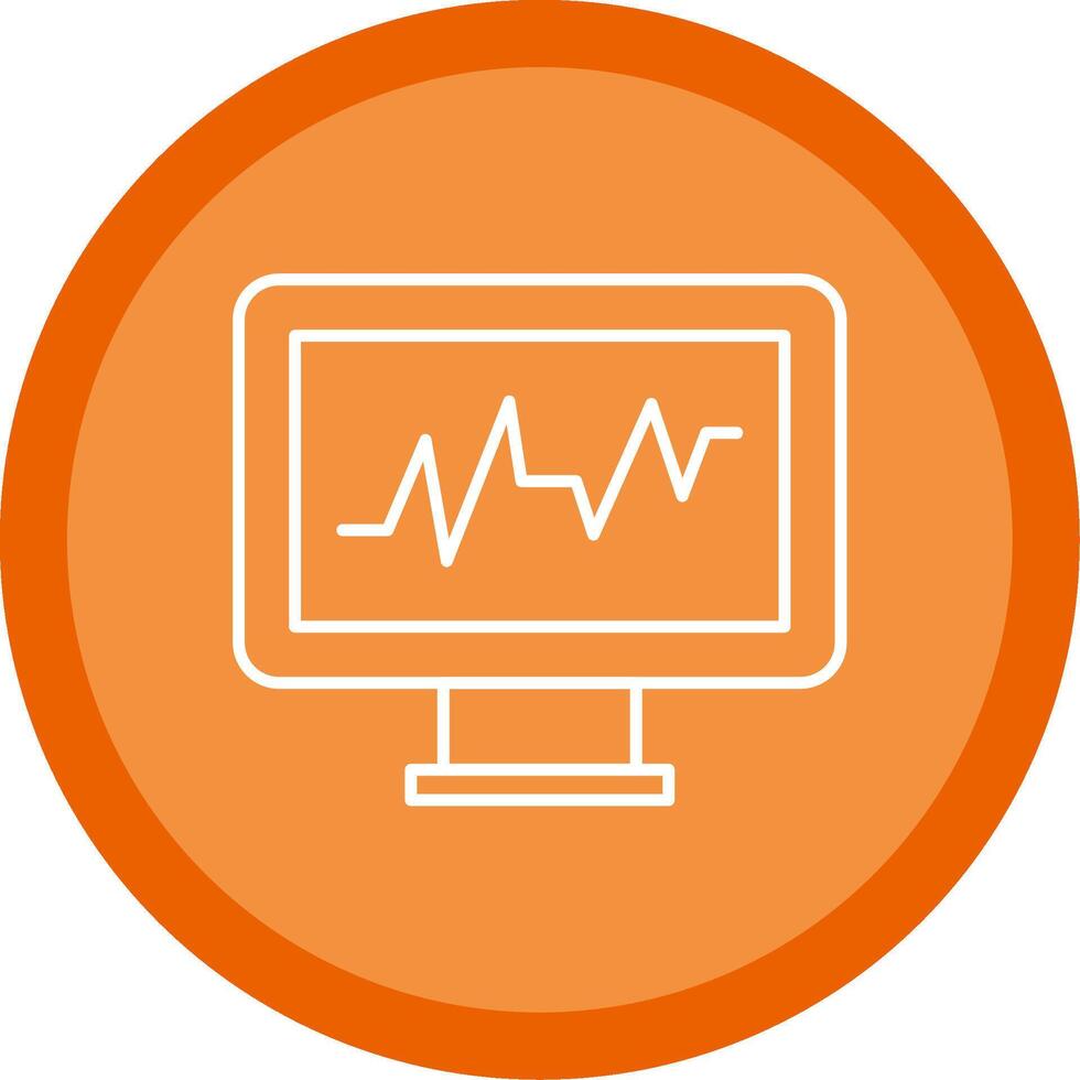 hjärt- övervaka linje mång cirkel ikon vektor