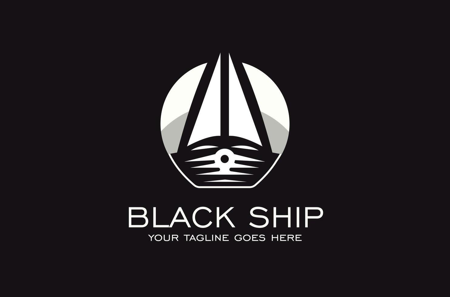 Boot Schiff segeln Segelboot einfach Segeln Reise Transport Logo Design auf schwarz Hintergrund vektor