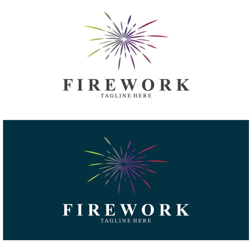 einfach Feuerwerk Logo, Neu Jahr vektor Design