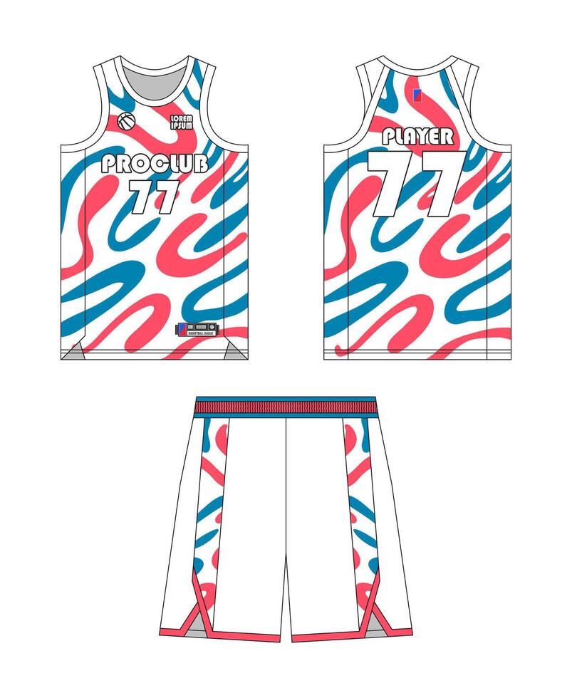 basketboll jersey mall design, basketboll enhetlig attrapp design, sublimering sporter kläder design, jersey basketboll idéer. design. vektor