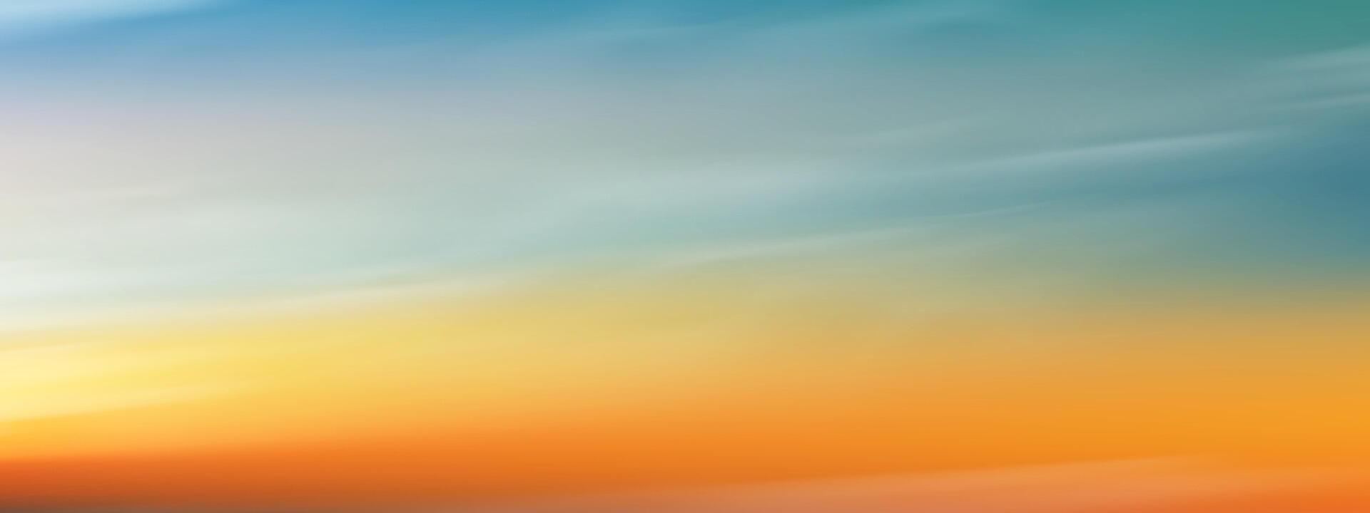 Himmel Blau mit Wolke Hintergrund, Horizont Strand Sonnenuntergang mit gelb, rosa, orange, rot im Frühling, Panorama schön Natur Morgen Sonnenaufgang Himmel im Sommer, Banner romantisch Himmel Landschaft Hintergrund vektor