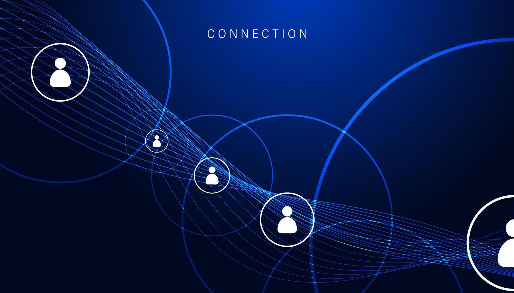Welle Blau Netzwerk Verbindung, Digital Hi-Tech Digital Internet Kommunikation, Technologie auf global Hintergrund und Menschen Symbole auf modern Hintergrund. vektor