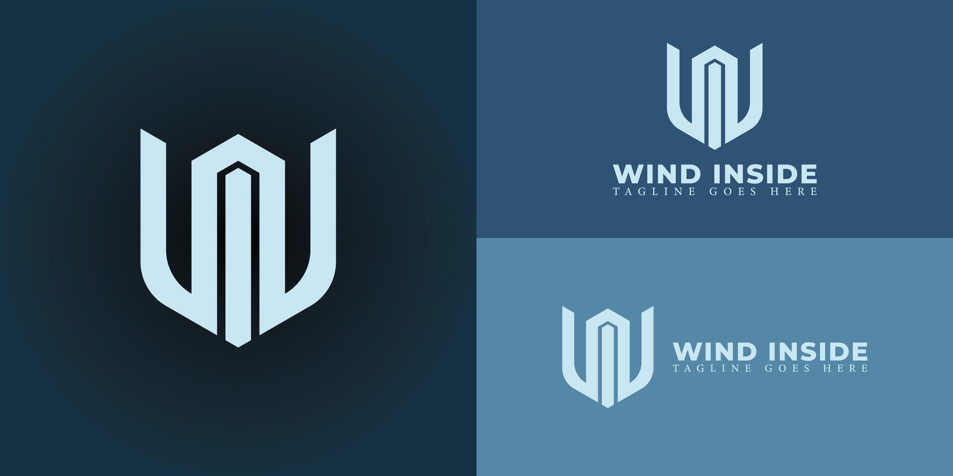 abstrakt första brev wi eller i W logotyp i mjuk blå Färg isolerat på flera olika blå bakgrund färger. de logotyp är lämplig för branding och design studio logotyp ikoner till design inspiration mallar. vektor