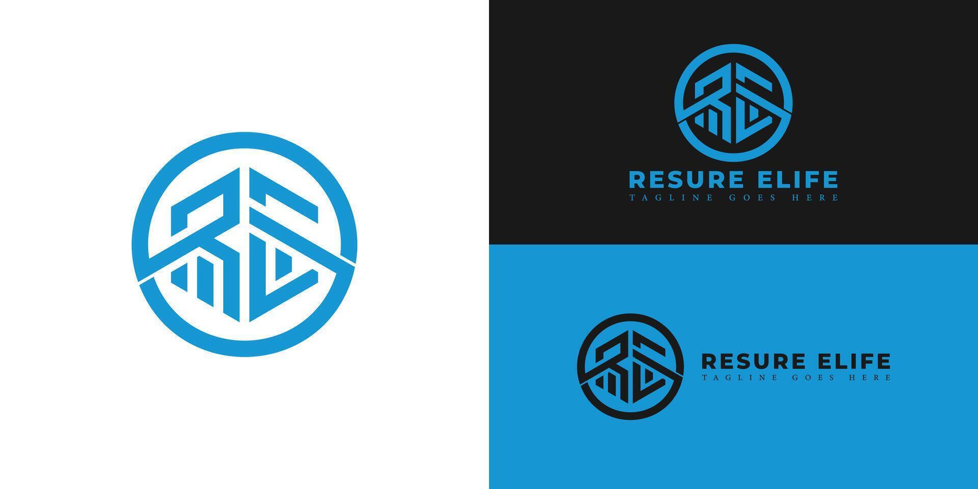 abstrakt Initiale Brief Re oder äh Logo im Blau Farbe isoliert auf mehrere Hintergrund Farben. das Logo ist geeignet zum Leben Versicherung Unternehmen Logo Symbole zu Design Inspiration Vorlagen. vektor