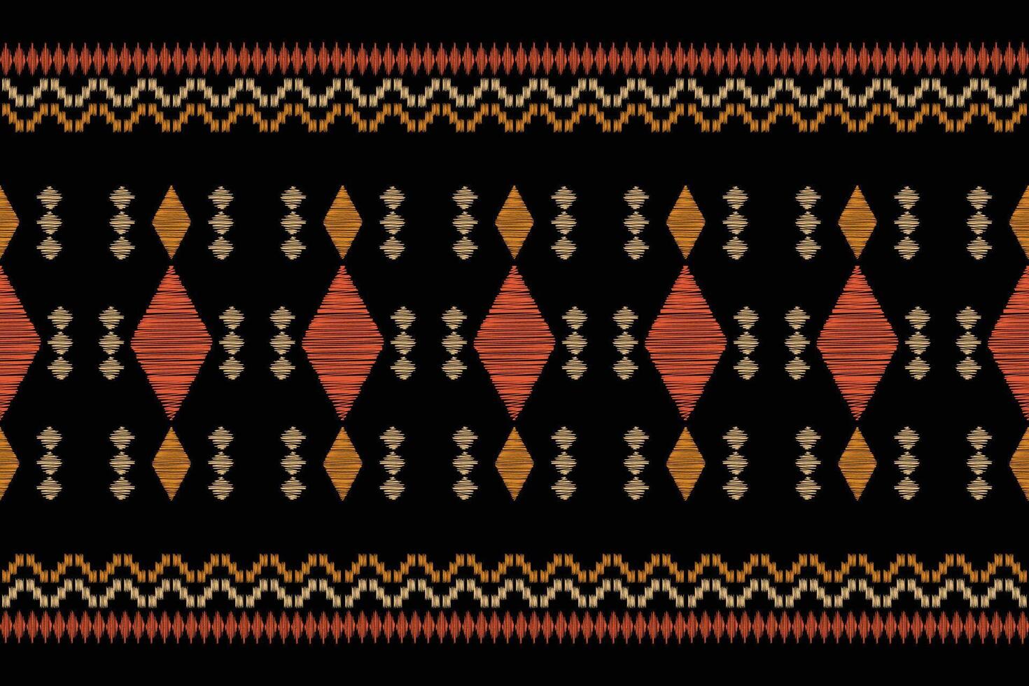 traditionell ethnisch Ikat Motiv Stoff Hintergrund Muster geometrisch .afrikanisch Ikat Stickerei ethnisch orientalisch Muster schwarz Hintergrund Hintergrund. abstrakt, Illustration, Textur, Rahmen, Dekoration. vektor