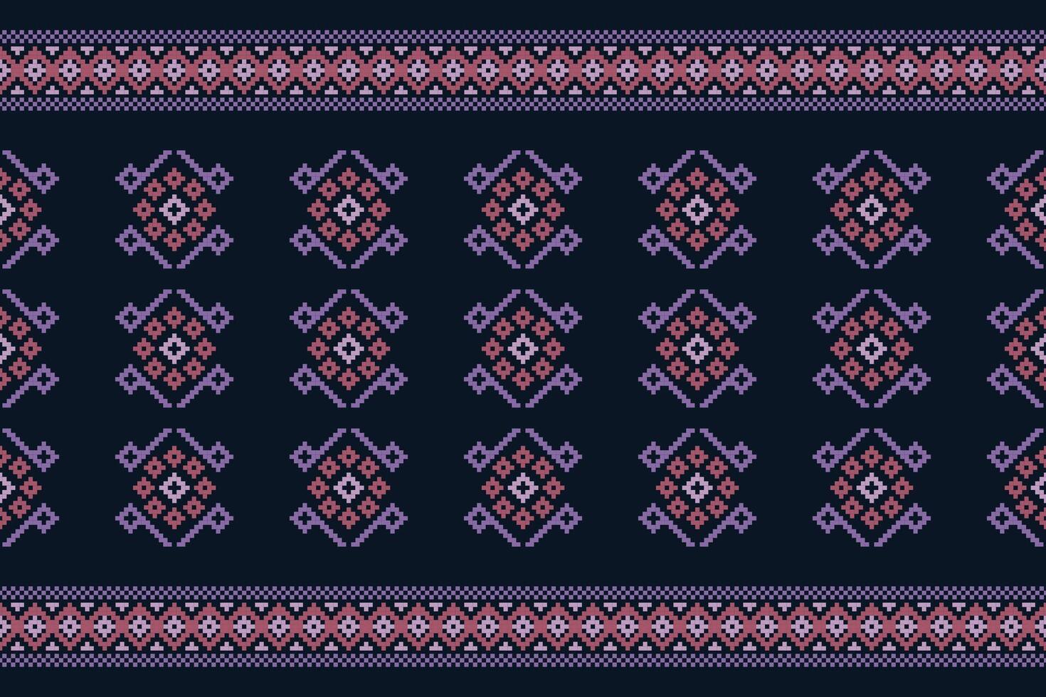 traditionell ethnisch Motive Ikat geometrisch Stoff Muster Kreuz Stich.ikat Stickerei ethnisch orientalisch Pixel Marine Blau Hintergrund. abstrakt, Illustration. Textur, Schal, Dekoration, Tapete. vektor