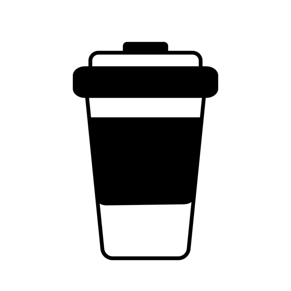 stilisiert Einweg Kaffee Tasse mit Deckel. Design Konzept zum Logo, Symbol, Aufkleber, Zeiger und andere vektor