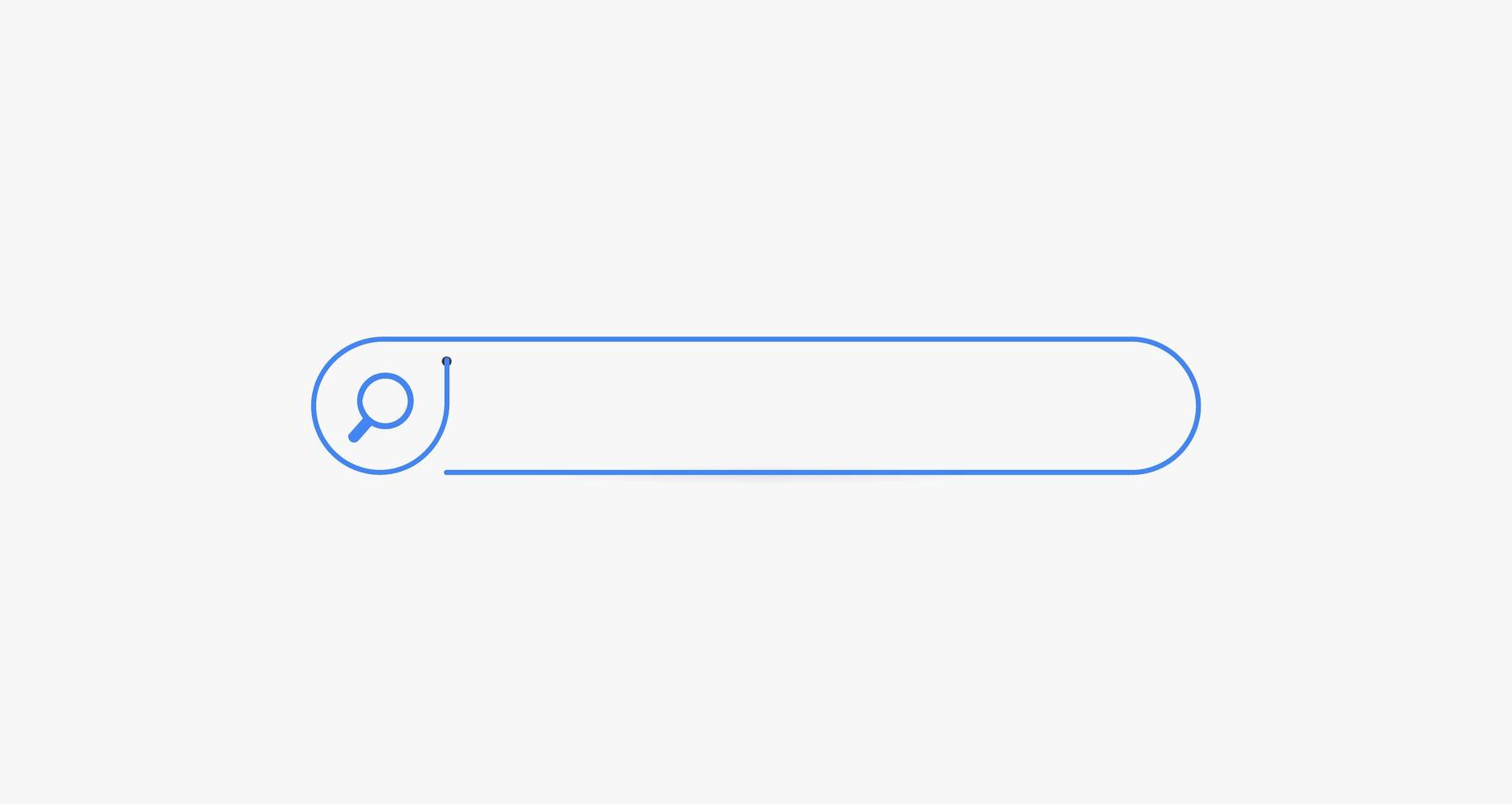 Suchleiste. horizontaler linearer Rahmen mit Texteingabefeld, Lupensymbol im Rahmen. Einfaches flaches Suchtastendesign für SEO, Netzwerktechnologie, Web-UI, Internet-Navigation, Webbrowser vektor