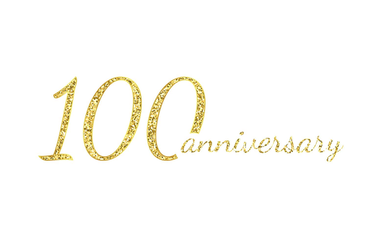 100 års logotyp koncept. 100-års födelsedag ikon. isolerade gyllene siffror på vit bakgrund. vektor illustration. eps10.