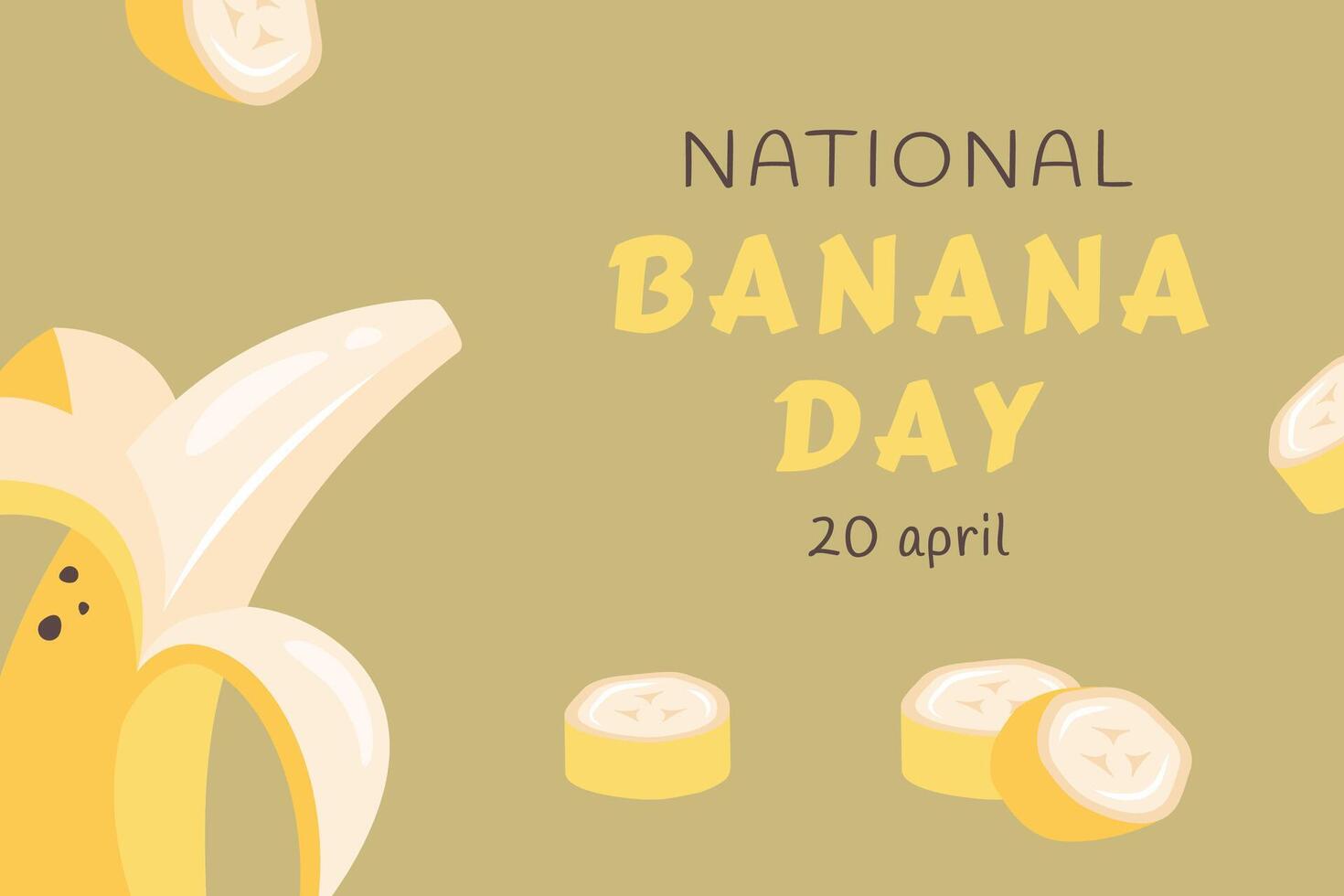 National Banane Tag. ganze reif Banane im schälen mit geschnitten Bananen. Urlaub Banner. Süss tropisch exotisch Frucht. gesund Vegetarier organisch Lebensmittel. Illustration zum Hintergrund, gesund Lebensstil vektor