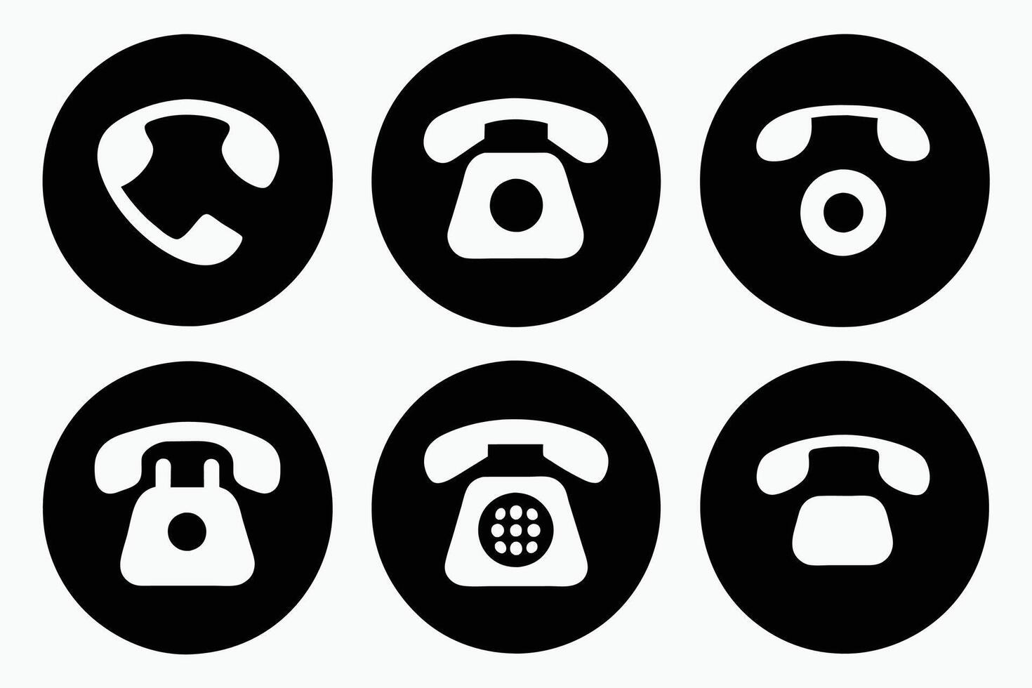 telefon ikon samling. enkel svart och vit telefon ring upp symbol vektor