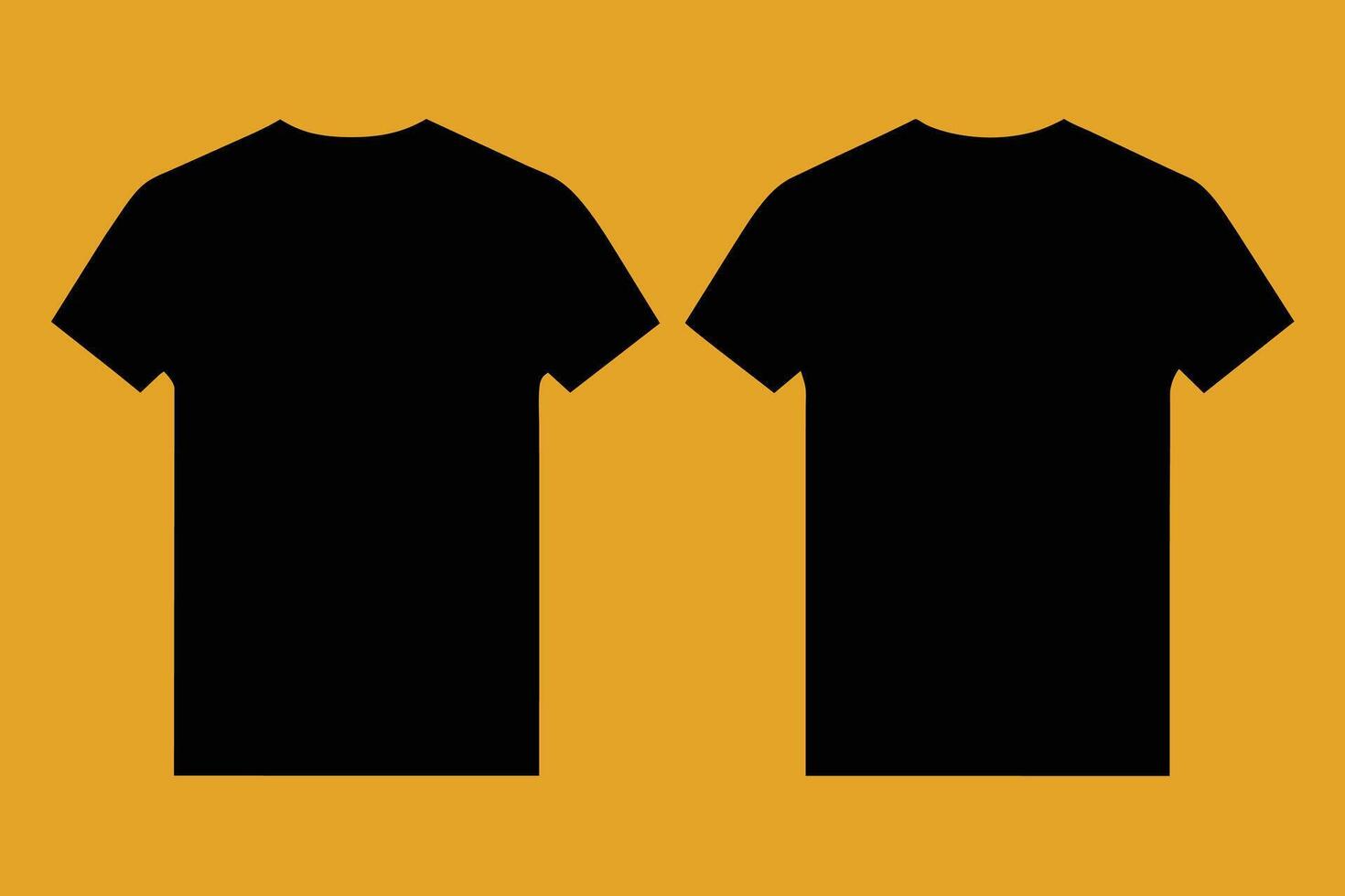 enkel svart t-shirt främre och tillbaka realistisk känna vektor
