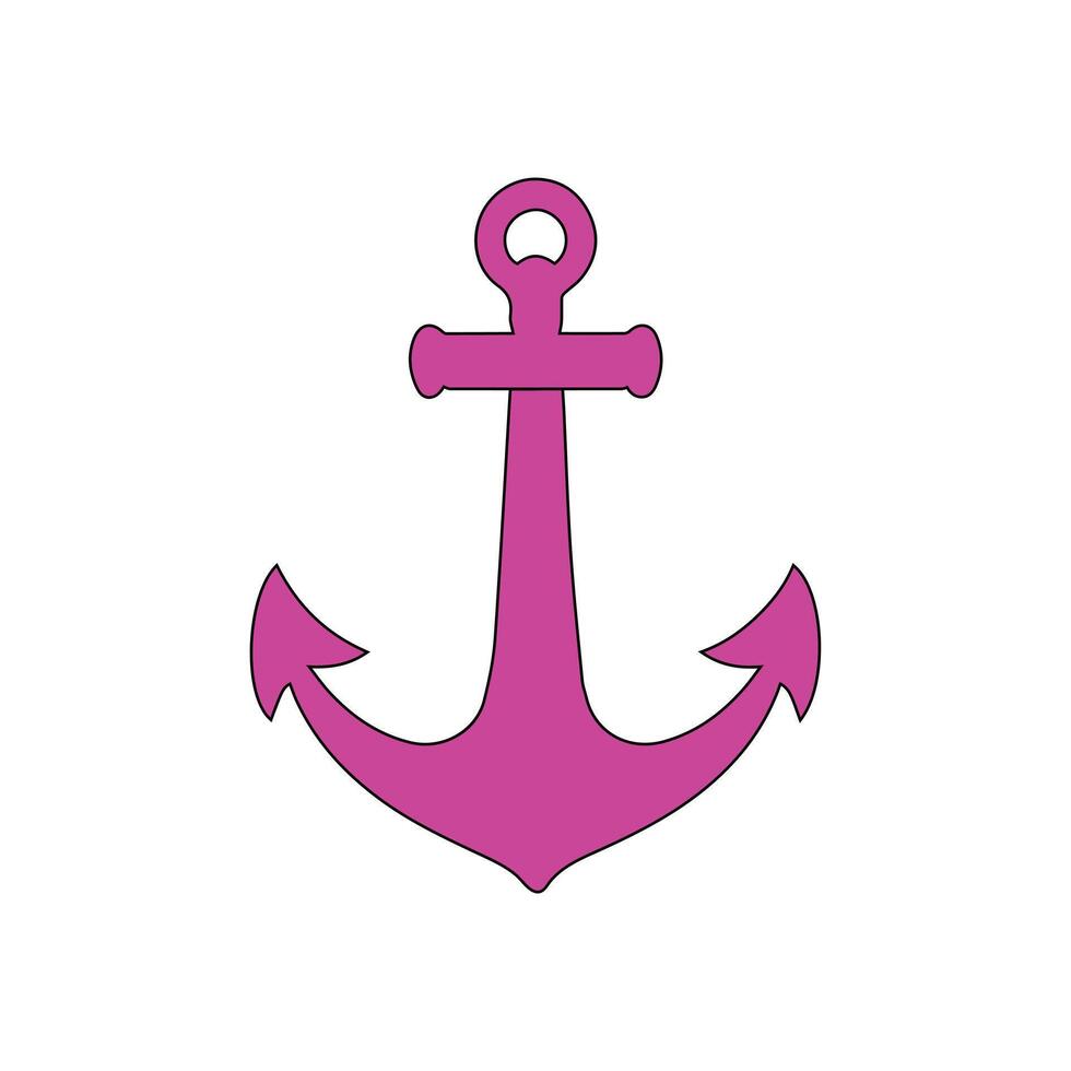 Anker maritim Meer schwarz Symbol Symbol Boot Pirat Helm nautisch Illustration Design. vektor