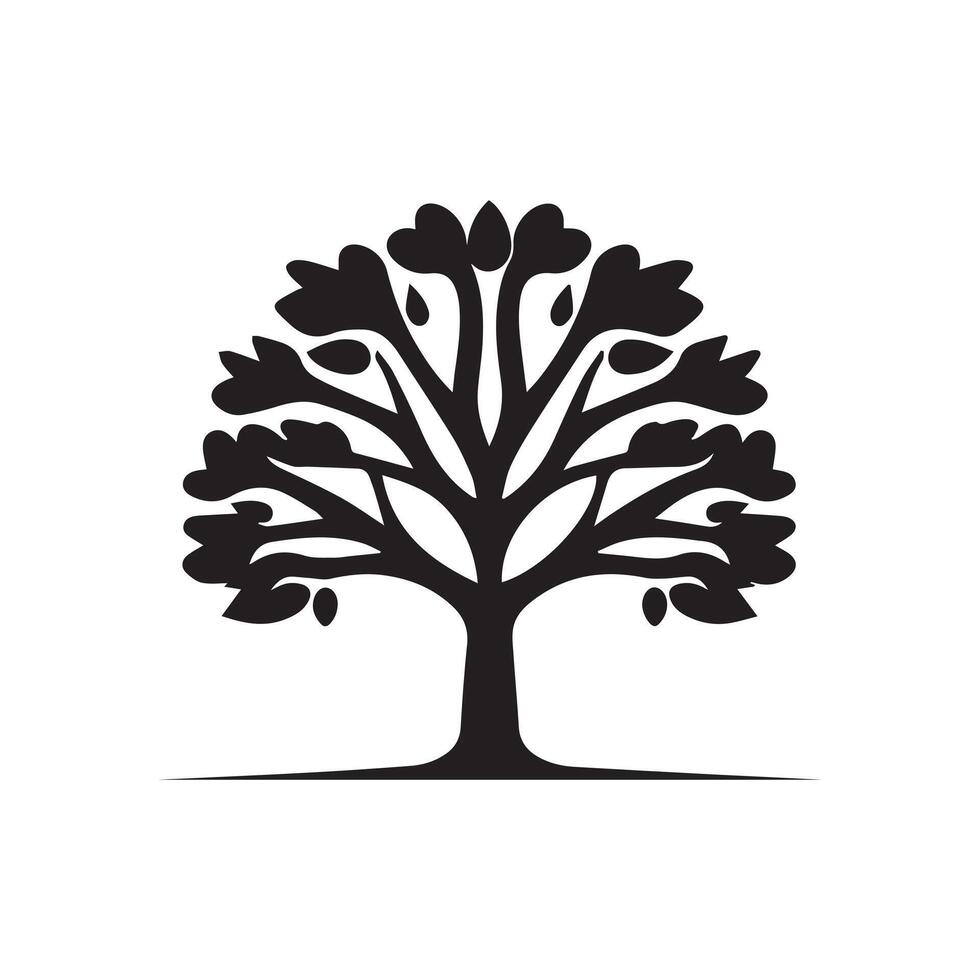 schwarz Baum Symbol isoliert auf Weiß Hintergrund. Illustration. vektor