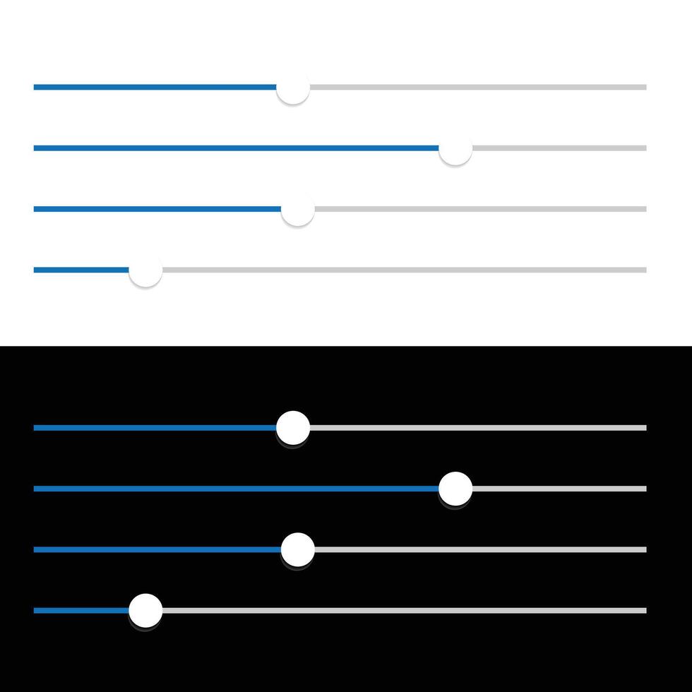 Volumen Schieberegler Einstellung Symbol Satz. vektor
