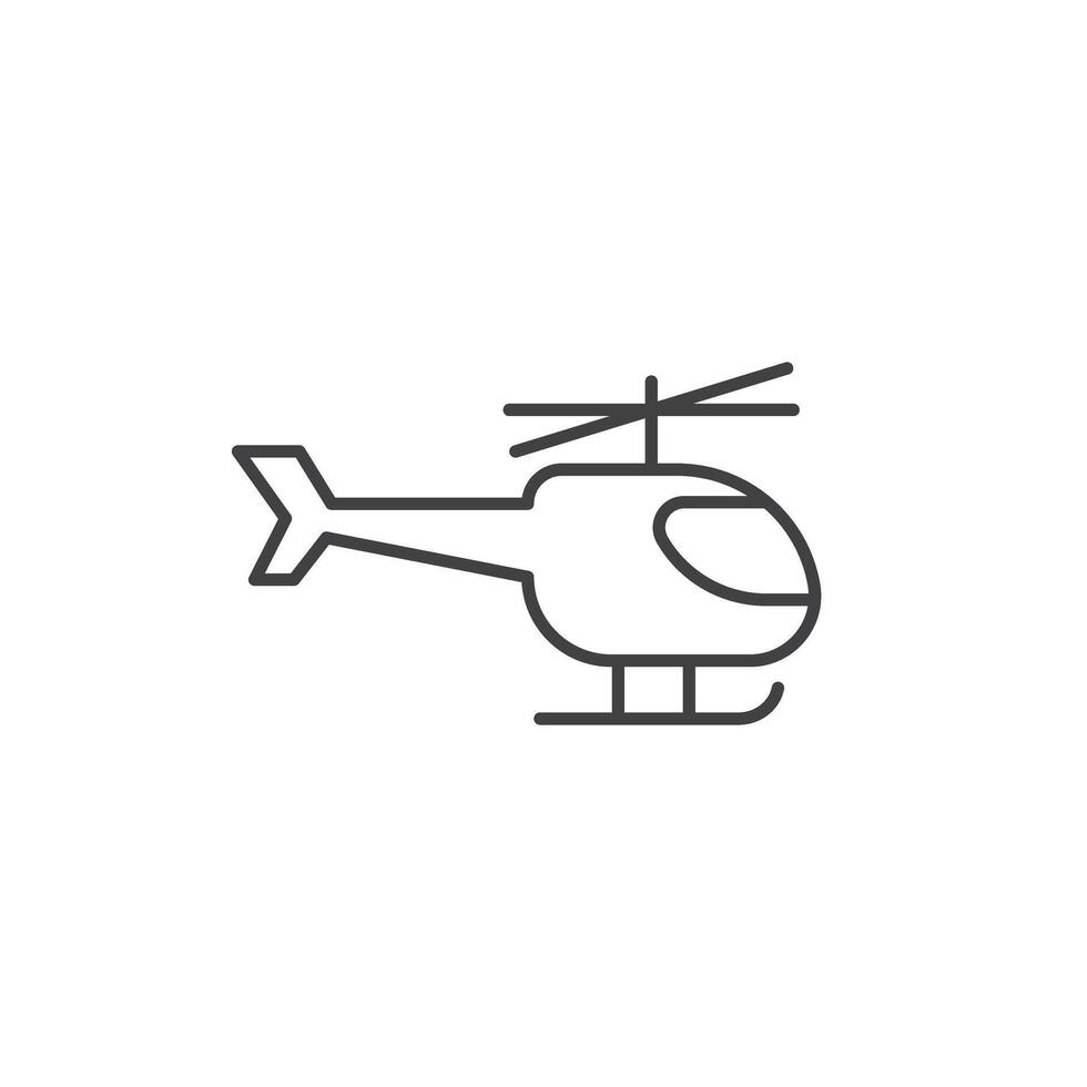 helikopter ikon i platt stil. chopper illustration på isolerat bakgrund. transport tecken företag begrepp. vektor