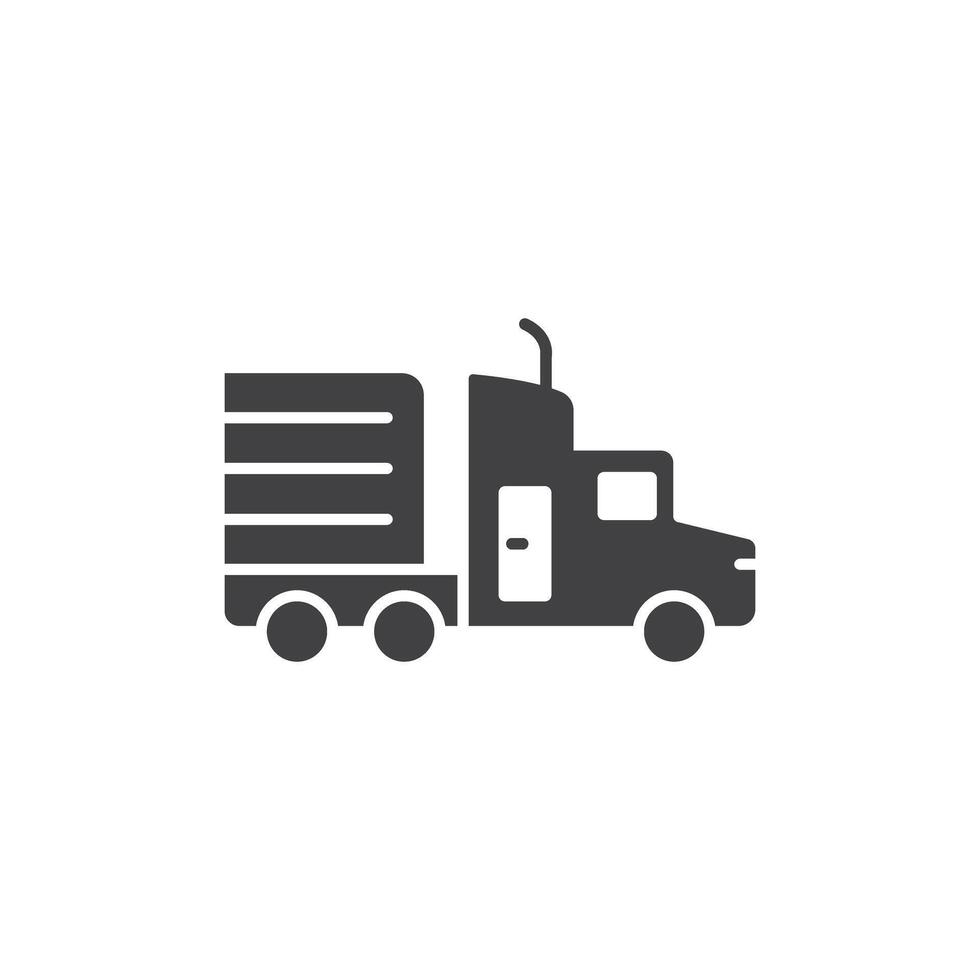 lastbil ikon i platt stil. frakt illustration på isolerat bakgrund. leverans tecken företag begrepp. vektor