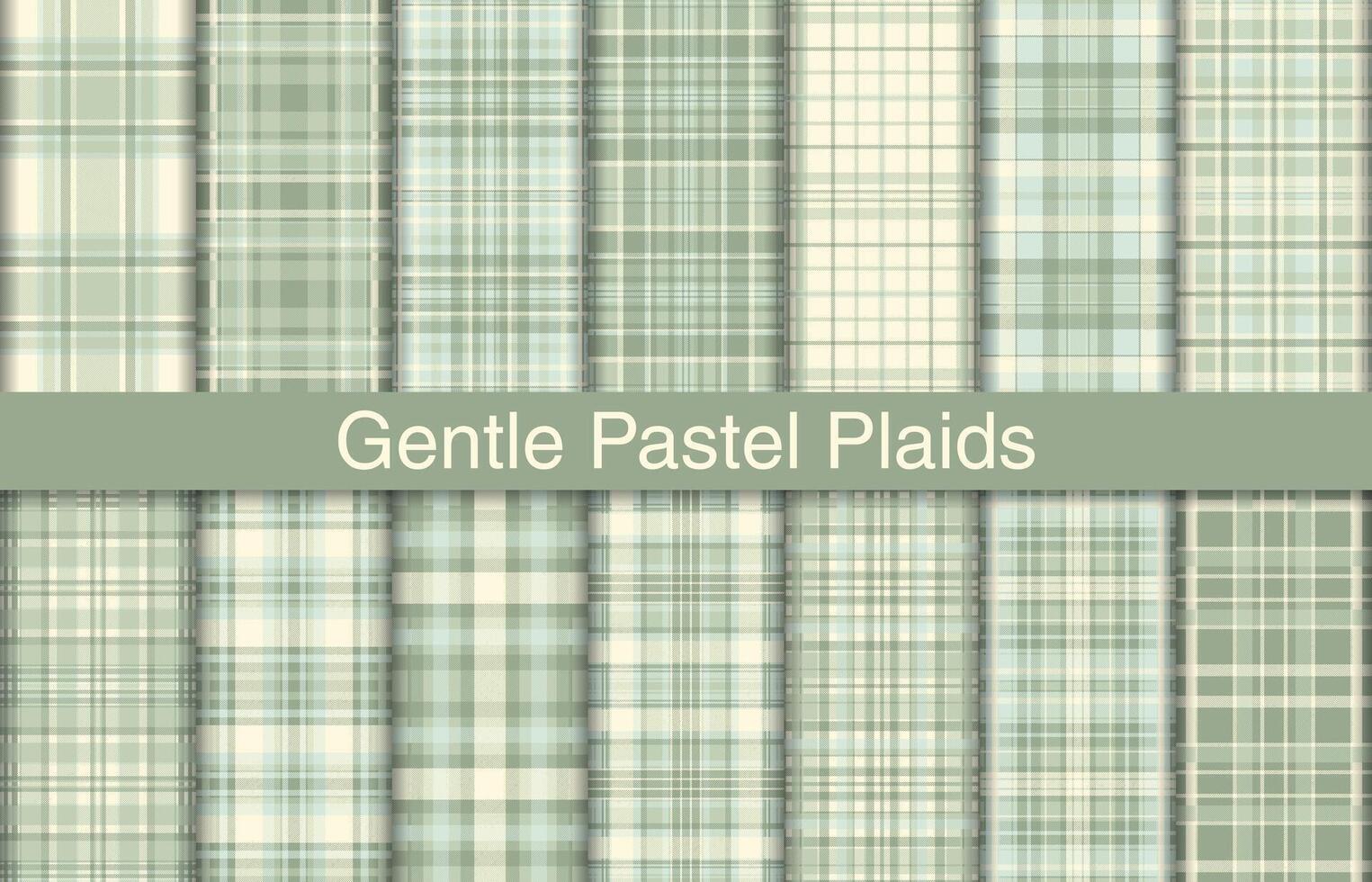 sanft Plaid Bündel, Textil- Design, kariert Stoff Muster zum Shirt, Kleid, Anzug, Verpackung Papier drucken, Einladung und Geschenk Karte. vektor