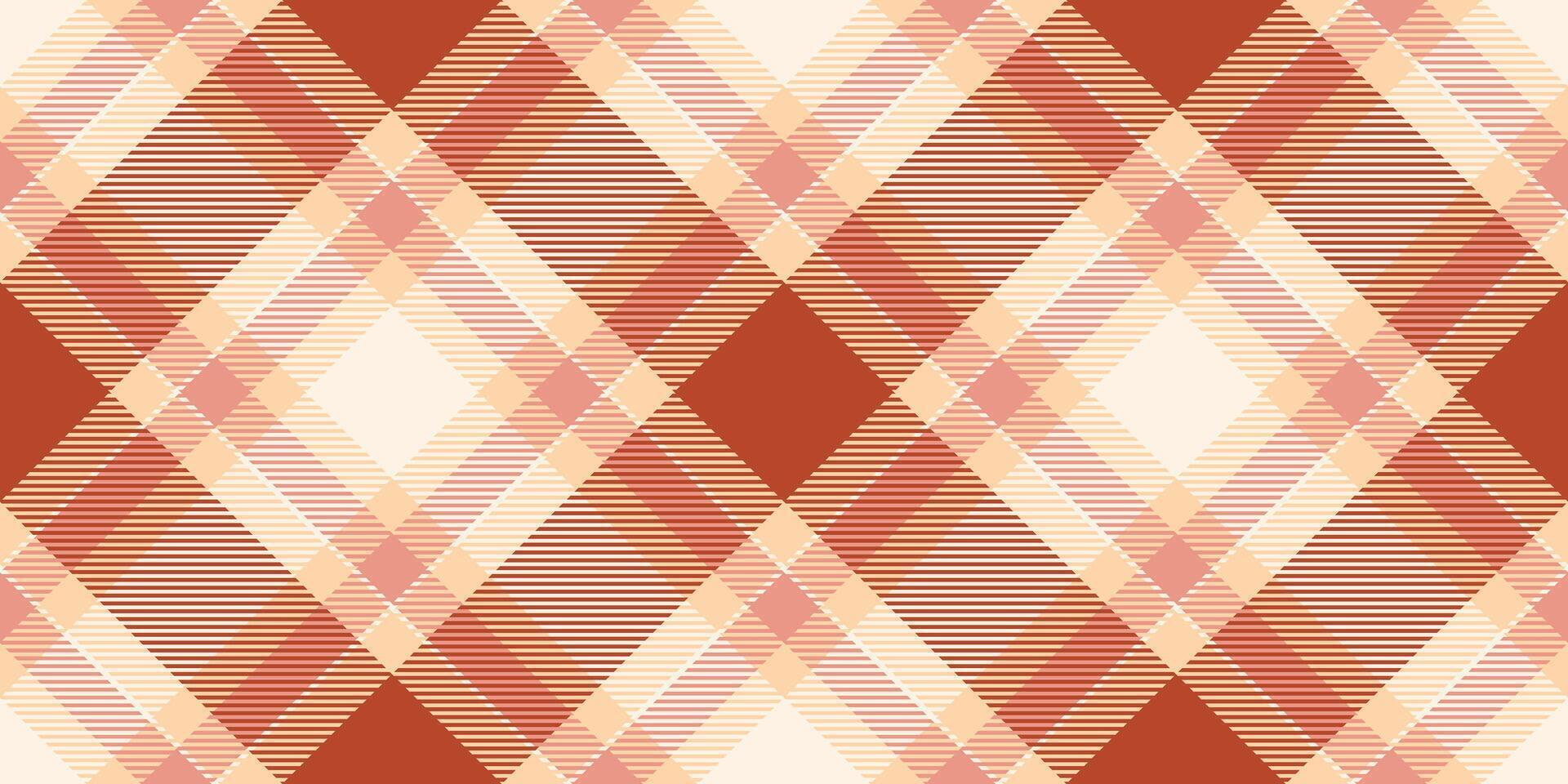 festlich Textil- Tartan nahtlos, andere Muster Stoff. zerkratzt Textur Plaid Hintergrund prüfen im rot und Orange Farben. vektor