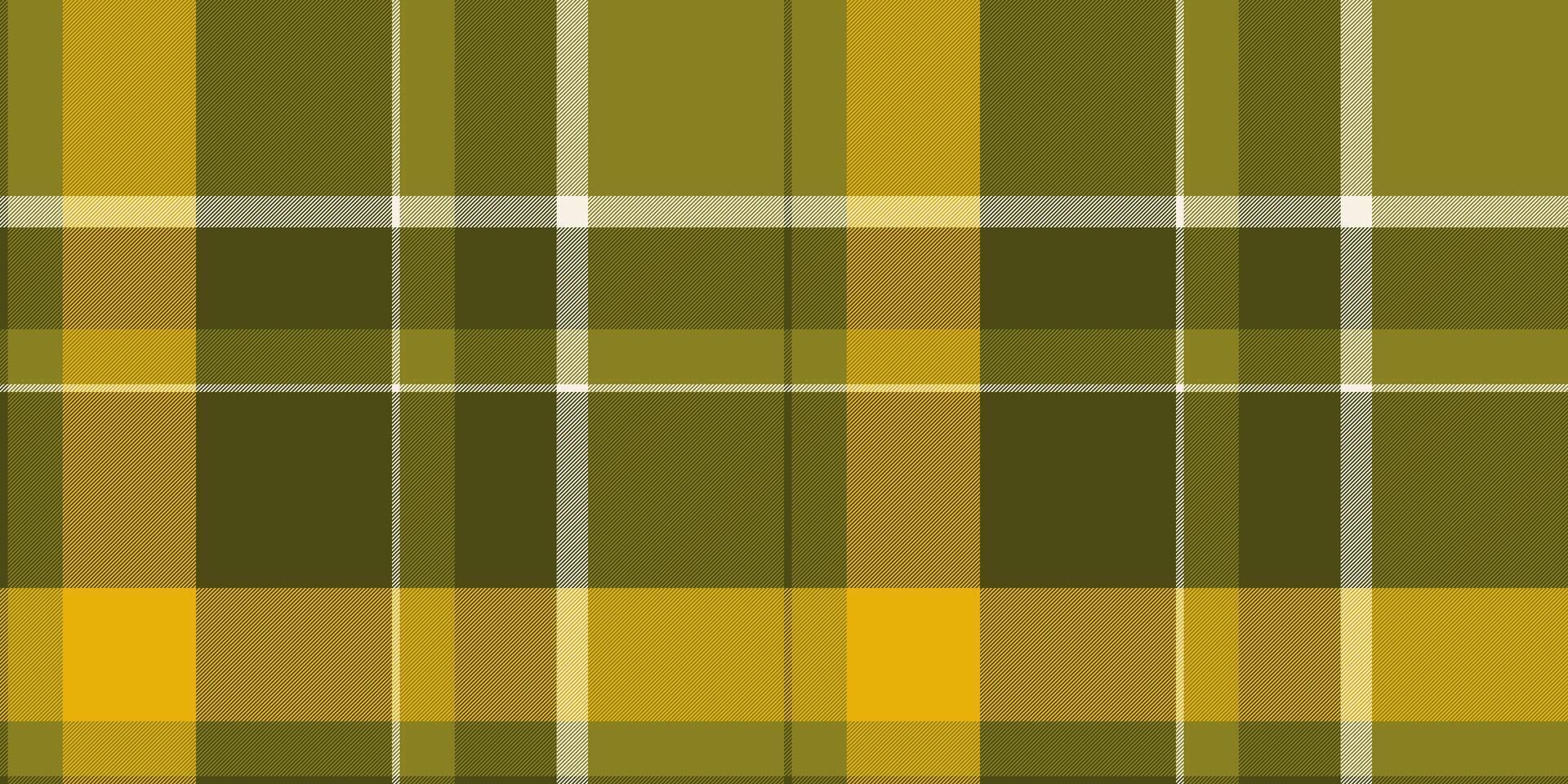 Uniform prüfen Textil- Plaid, Mitte Tartan Textur nahtlos. ländlich Hintergrund Muster Stoff im dunkel und Gelb Farben. vektor