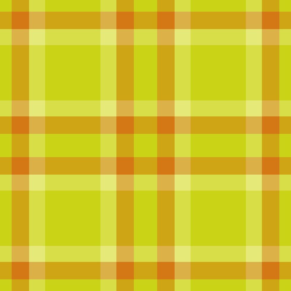 gestalten prüfen Muster Textur, Gentleman Tartan Hintergrund Textil. saisonal nahtlos Plaid Stoff im Limette und Gelb Farben. vektor