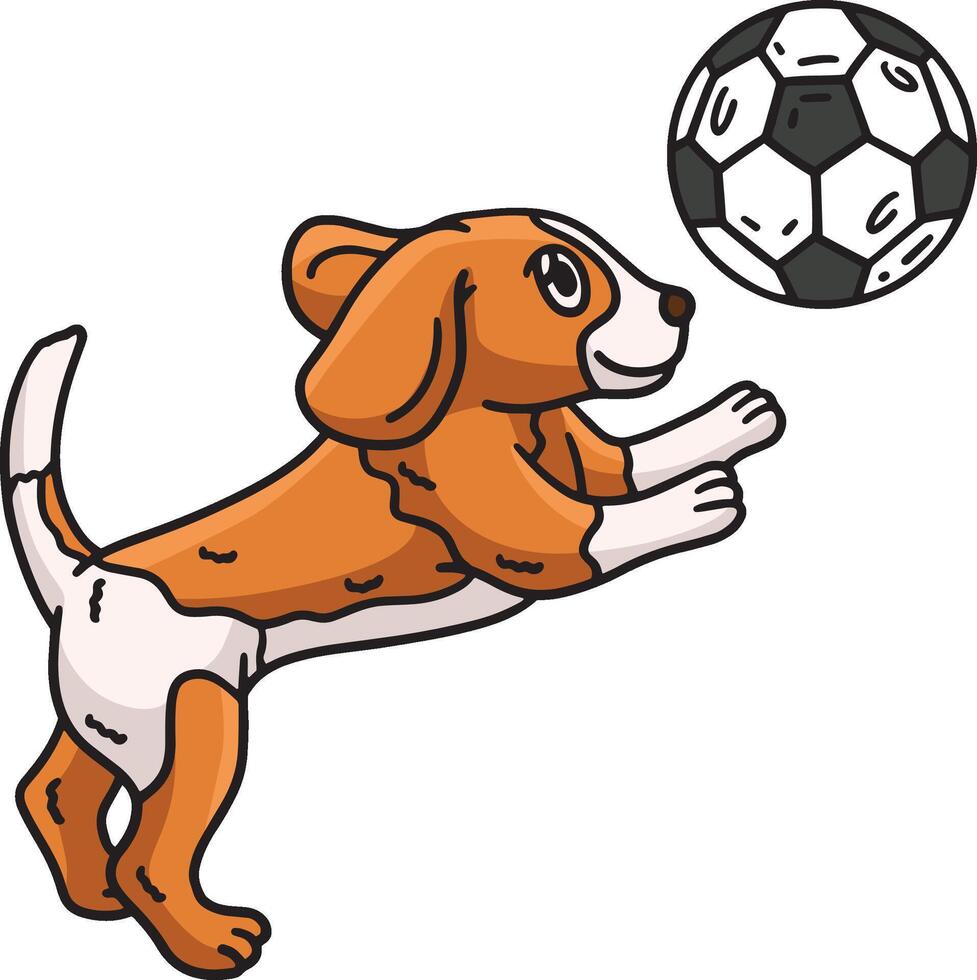 hund spelar fotboll tecknad serie färgad ClipArt vektor