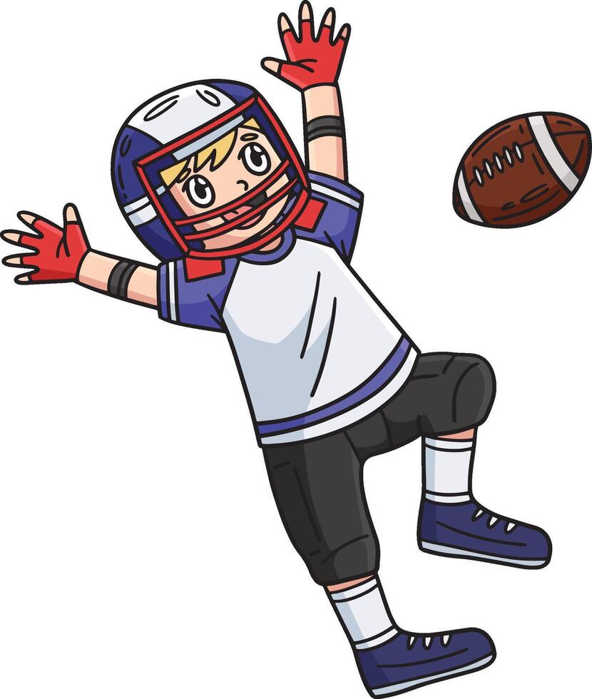 amerikan fotboll spelare fångst boll ClipArt vektor