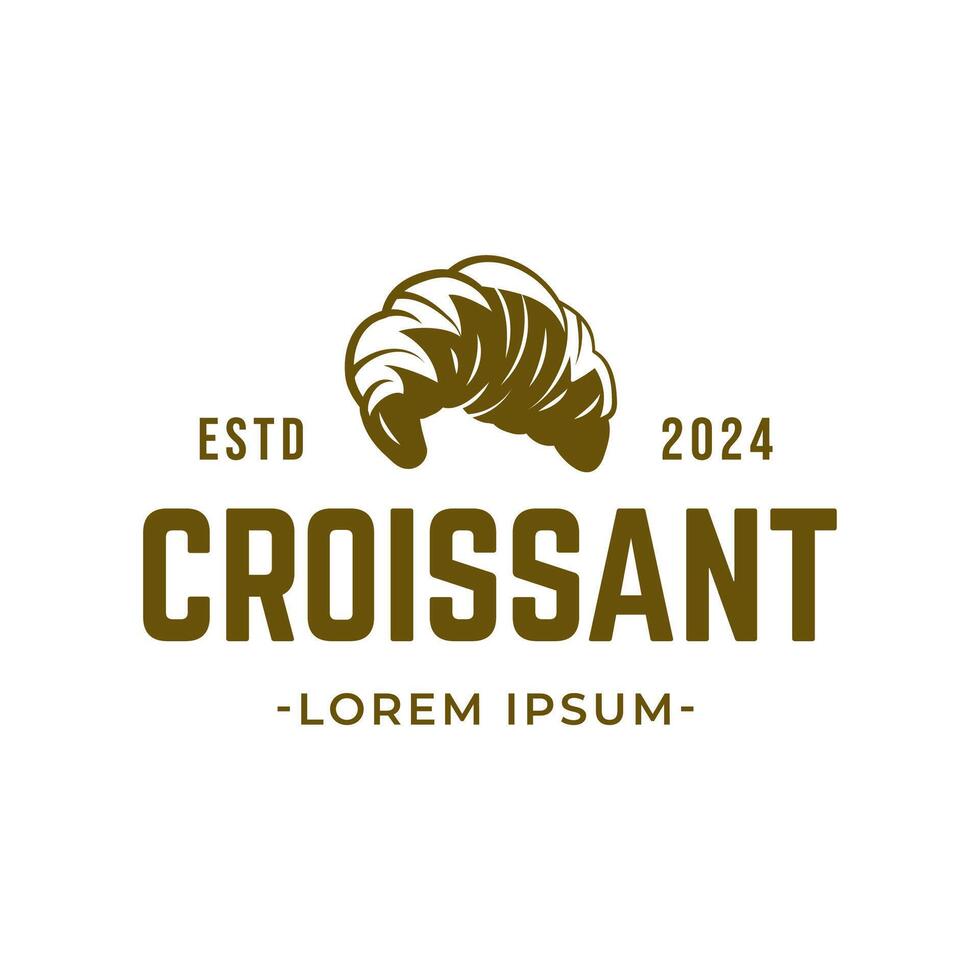 Illustration von ein Bäckerei Geschäft Logo Symbol, mit Zuhause gemacht Croissant vektor