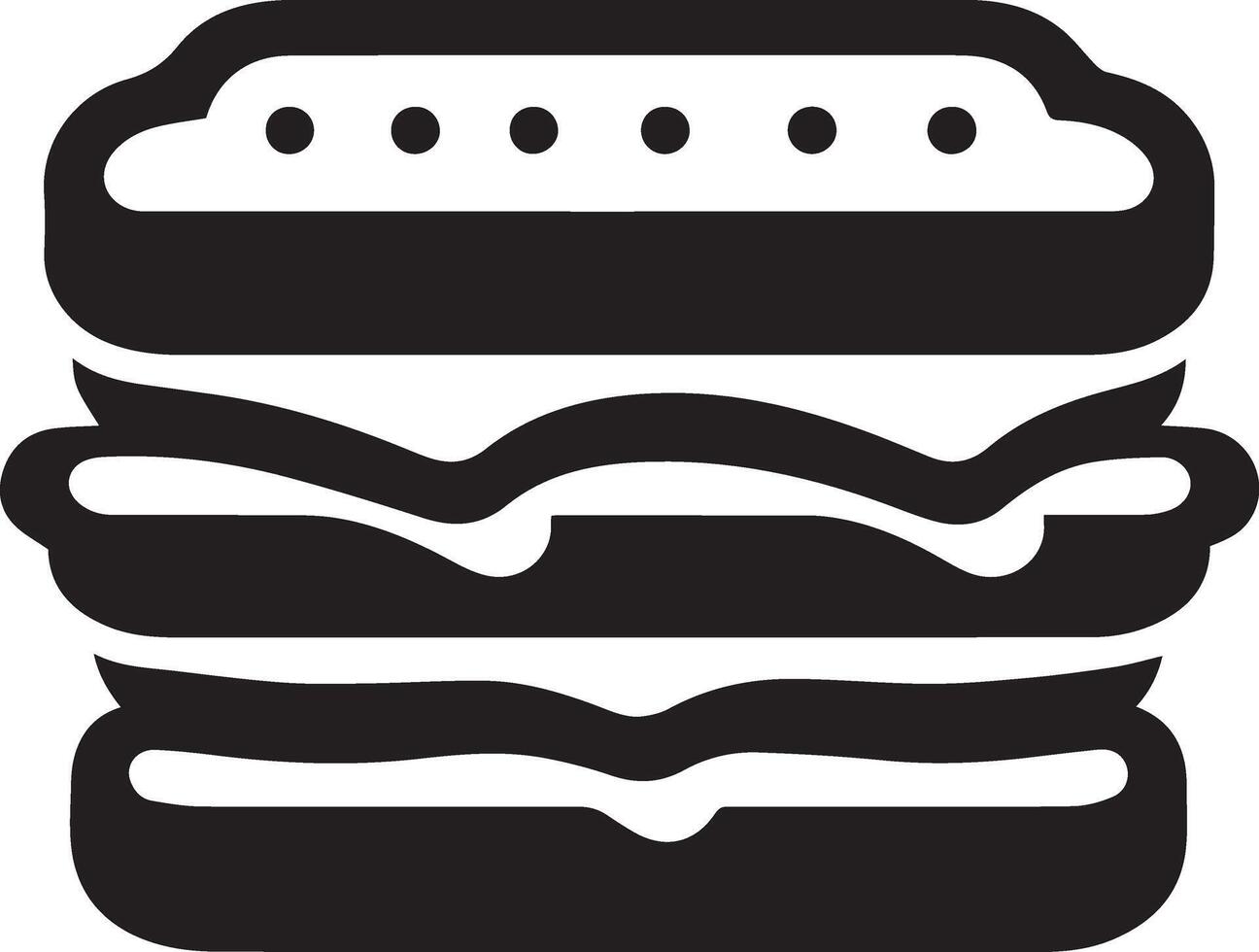 minimal Sandwich Symbol Silhouette, Weiß Hintergrund vektor