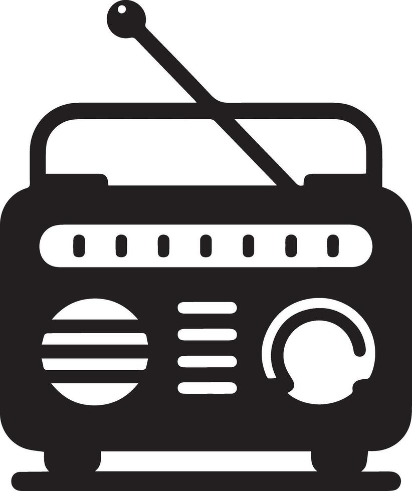 minimal Radio Symbol Silhouette schwarz Farbe 2 vektor