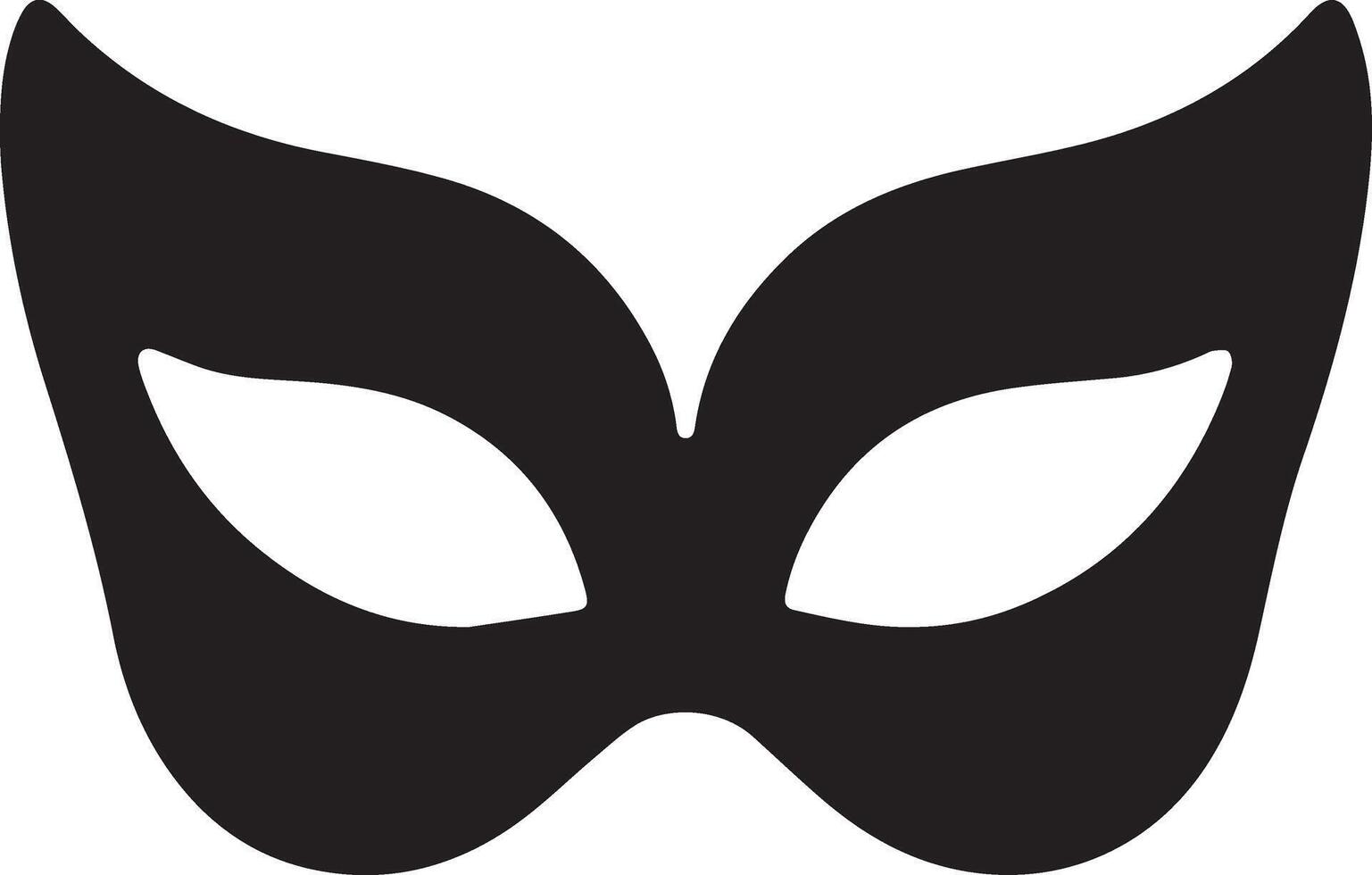 minimal Karneval Maske Symbol Silhouette, Weiß Hintergrund, füllen mit schwarz vektor