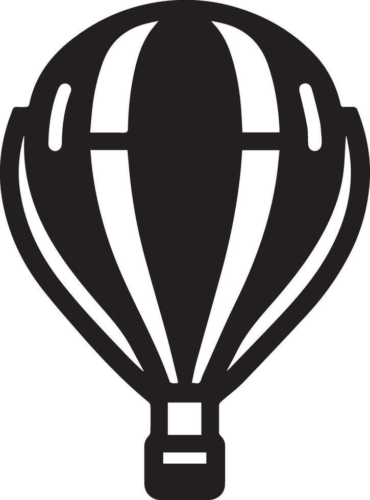 minimal Luft Ballon Symbol Silhouette schwarz Farbe Weiß Hintergrund 3 vektor