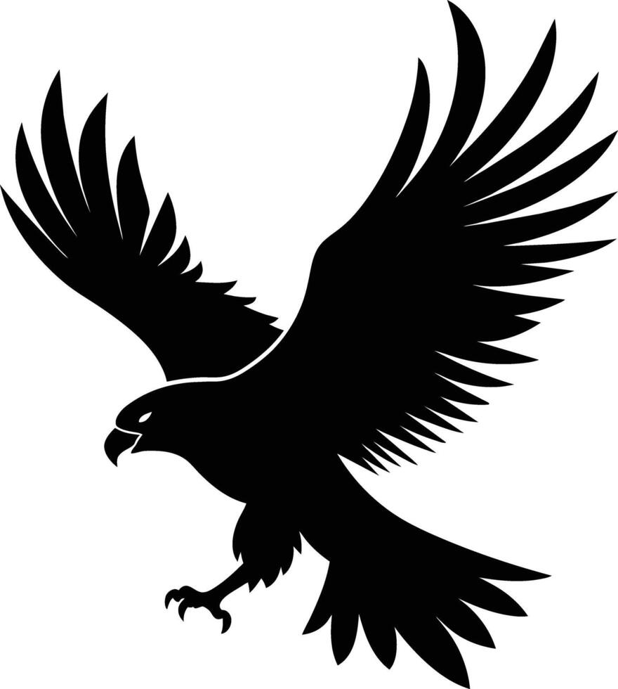 ein schwarz und Weiß Silhouette von ein Adler vektor