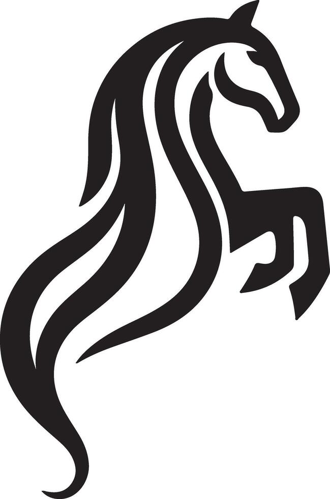 minimal kreativ häst elegant linje konst logotyp 4 vektor